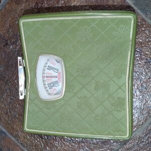 Vintage Detecto Green Mid Century Scale With A Quilted Design Look